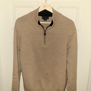 Brooks Brothers Beige Half-Zip Sweater